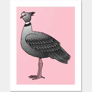 Southern screamer bird cartoon illustration Posters and Art